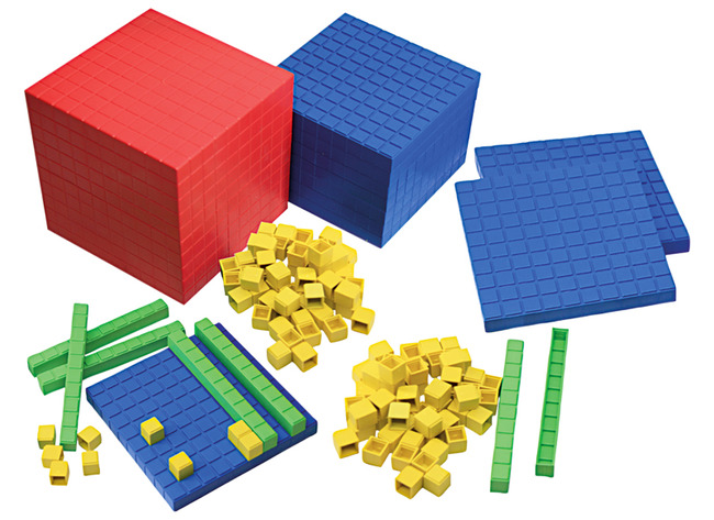 Rekenen - MAB materiaal - rekenblokken - tot 1000 - blokkenset - per set