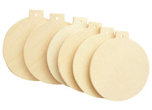 Hangers - hout - bolvorm - kerstbal - kerst - set van 6