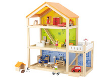 Poppenhuis - Viga - 62 x 67,5 x 28 cm - accessoires - hout - per set