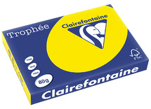 Papier - fotokopieerpapier - Clairefontaine Trophée - A3 - 80 g - fluogeel - pak van 500 vellen