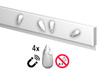 Rail - info rail - magnetisch - 200 cm - wit - per stuk