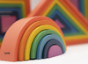 Speelblokken - tickit Rainbow Architect - hout - geometrisch - regenboogkleuren - loose parts - set van 28 assorti