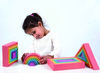 Speelblokken - tickit Rainbow Architect - hout - geometrisch - regenboogkleuren - loose parts - set van 28 assorti