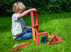 Speelblokken - tickit Rainbow Architect - hout - geometrisch - regenboogkleuren - loose parts - set van 28 assorti