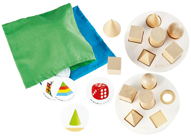 Kleur en vorm - Tactilotto - geometrische vormen - volumes - per spel