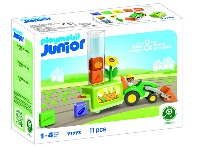 Speelsets - Playmobil Junior 71773 Tractor met laad- en lossysteem - zaaien en oogsten - set van 11