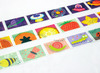 Stickers - beloningsstickers - postzegels - dieren - fruit - de ruimte - set van 250 assorti