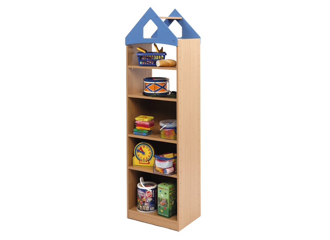 AANBOUW PLUS - TORENKAST MET DRIEHOEKIGE KROONLIJST - 2/3 RUG - 1 VASTE EN 3 LOSSE PLANKEN - GEKLEURD