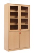 KAST BASIC - HOGE KAST MET 2 PLEXIGLAZEN DEUREN EN 2 DEUREN