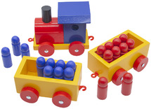 Rekenen - rekentrein tot 20 - inclusief locomotief, wagons en poppetjes - per set