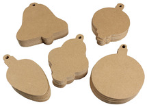Hout - hangers - set met verschillende vormen - set 1 - kerst - set van 50 assorti