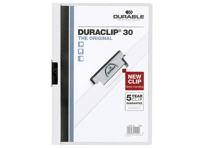 Mappen - presentatiemap - Durable Duraclip - wit - per stuk