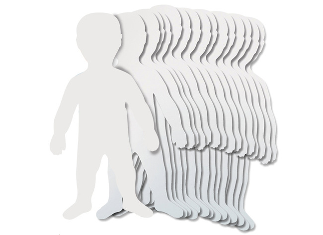 Formes en papier - grandes silhouettes d'enfants - set/24