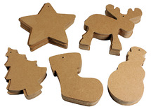 Hangers - hout - set met verschillende vormen - set 2 - kerst - set van 50 assorti