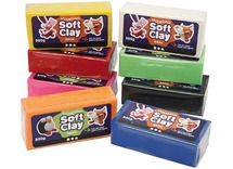 Boetseerklei - Soft Clay - voordeelpakket - set van 8 assorti