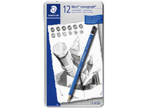 Potloden - grafietpotloden - Staedtler Mars Lumograph - 2H, H, F, HB, B, 2B, 3B, 4B, 5B, 6B, 7B, 8B - zeshoekig - doos - set van 12 assorti