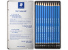 Potloden - grafietpotloden - Staedtler Mars Lumograph - 2H, H, F, HB, B, 2B, 3B, 4B, 5B, 6B, 7B, 8B - zeshoekig - doos - set van 12 assorti