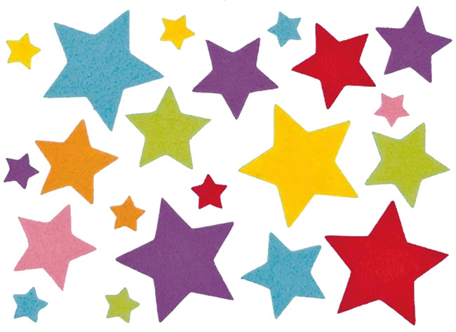 Stickers en feutre - étoiles - set/144