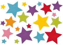 Decoratie - stickers - sterren - set van 144 assorti