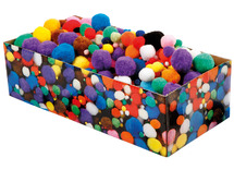 Decoratie - pompons - gekleurd - voordeelpakket - 0,5 tot 4 cm diameter - set van 800 assorti
