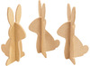 Figuren - paaskonijnen - hout - MDF - set van 3