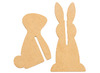 Figuren - paaskonijnen - hout - MDF - set van 3
