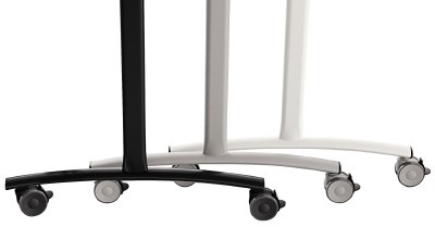 tafel - klaptafel - Archimede - rechthoek - inklapbaar - verrijdbaar - 120 cm x 80 cm x 76 cm - onderstel grijs - blad wit - per stuk