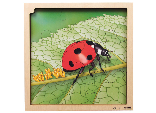Puzzel - groeipuzzel - lieveheersbeestje - Rolf Connect - 4 lagen - 86 stukjes - met app - augmented reality - hout - per stuk