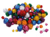 Pompons - opaak - glitter - gekleurd - 15-40 mm - decoratie - set van 400 assorti