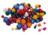 Decoratie - pompons - glitter - voordeelpakket - 1,5 tot 4 cm diameter- set van 400 assorti