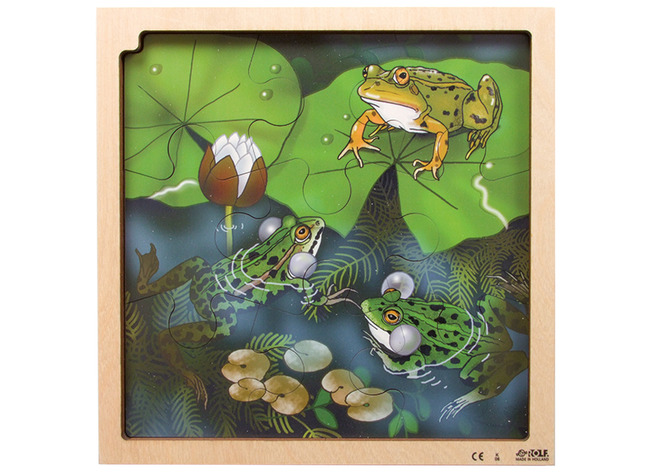 Puzzel - groeipuzzel - kikker - Rolf Connect - 4 lagen - 86 stukjes - met app - augmented reality - hout - per stuk