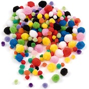 Decoratie - pompons - gekleurd - mini - klein - 0,8 tot 1,3 cm diameter - set van 500