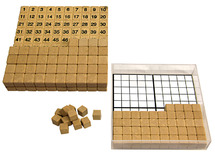 Rekenen - MAB materiaal - rekenblokken - hout - tot 100 - individueel oefenen - per set