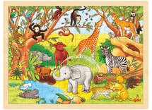Themapuzzel - Goki - de jungle - 48 stukjes - hout - per stuk
