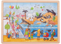 Puzzel - themapuzzel - Goki - de zoo - 48 stukjes - hout - per stuk