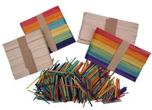 Decoratie - houten stokjes - gekleurde ijsstokjes - regenboog - voordeelpakket - set van 1200 assorti