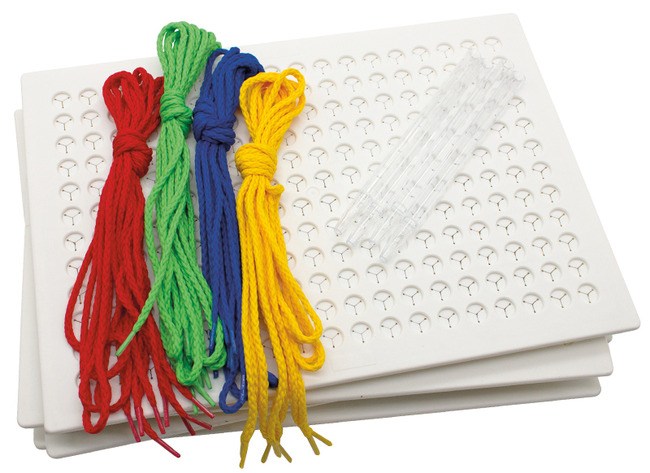 Rijgen - prikdraad - witte borden - te combineren met GV5417 - set van 4