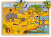 Themapuzzel - dieren van de wereld - hout - set van 4 assorti