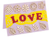 Vormen - blad en vloemvormen - hout - decoratie - set van 72 assorti