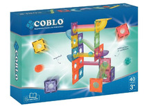 Bouwset - Coblo - knikkerbaan - magnetisch - set van 40 assorti
