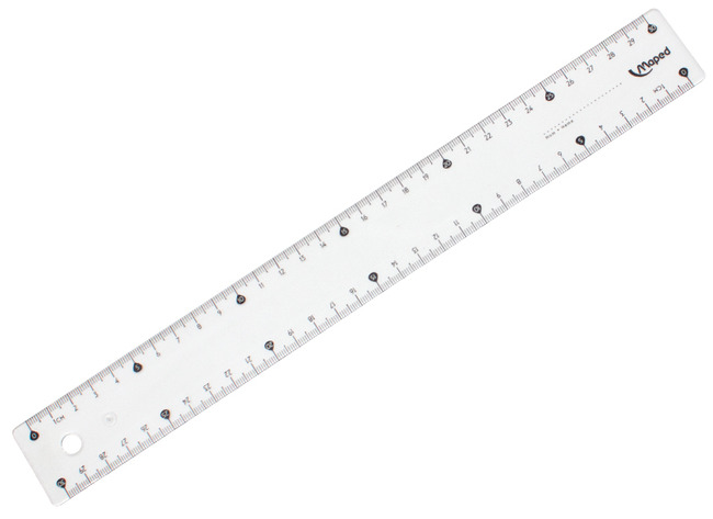 Lattes - toise - Maped - plastique - 30 cm - incassable - par pièce