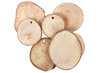 Schijven - hout - boomstam - rond - 40-70 x 5 mm - met gaatje - set van 25 assorti