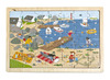 Puzzel - natuur - bergen, kust, platteland en bos - hout - set van 4 assorti