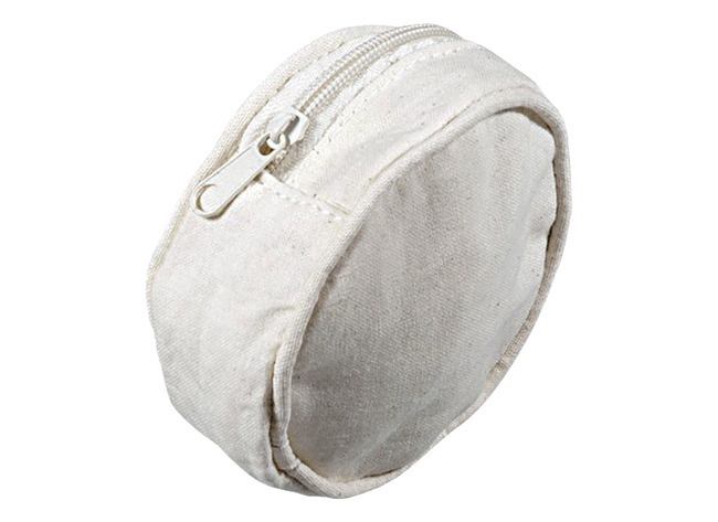 Porte-monnaie rond - en textile - à décorer - pièce