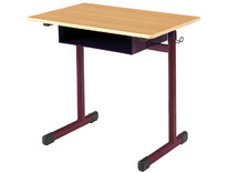 LEERLINGENTAFEL - TAU - ENKEL - VERSTELBAAR - MET BOEKENVAK - GEKLEURD