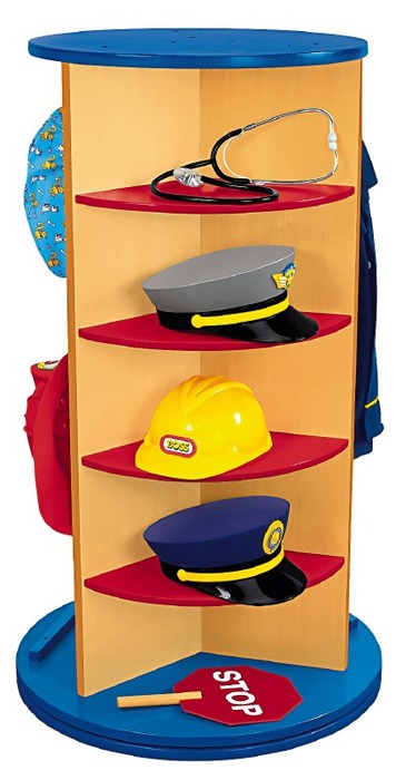 SPEELMEUBEL - KLEEDCABINE OP DRAAIPLAAT - 105 X 60 CM - VERKLEEDHOEK