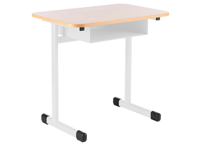LEERLINGENTAFEL - TAU - ENKEL - NIET VERSTELBAAR - MET BOEKENVAK - GEKLEURD