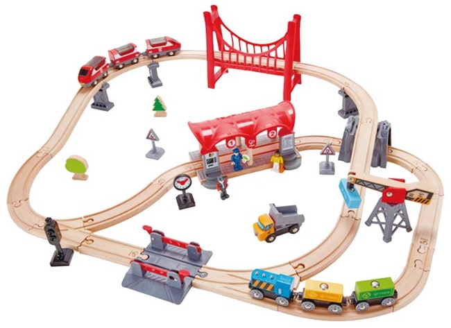 Voertuigen - treinsporen - Hape - spoorweg - station - trein - magnetisch - per set