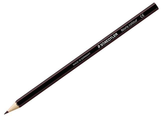 Potloden - kleurpotloden - Staedtler Noris Colour - zeshoekig - doos - bruin - set van 12
