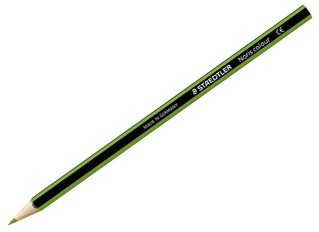 Potloden - kleurpotloden - Staedtler Noris Colour - zeshoekig - doos - lichtgroen - set van 12